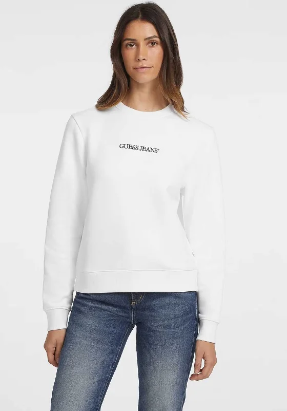 Guess Jeans Fleece Lined Sweatshirt, White