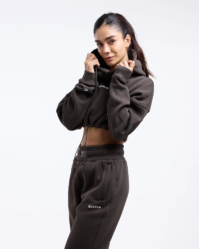 Johnson Cropped Hoodie - Mocha