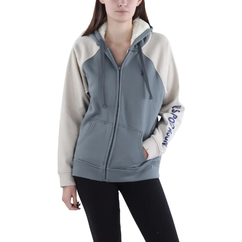 U.S. Polo Assn. Womens Colorblock Comfy Zip Hoodie