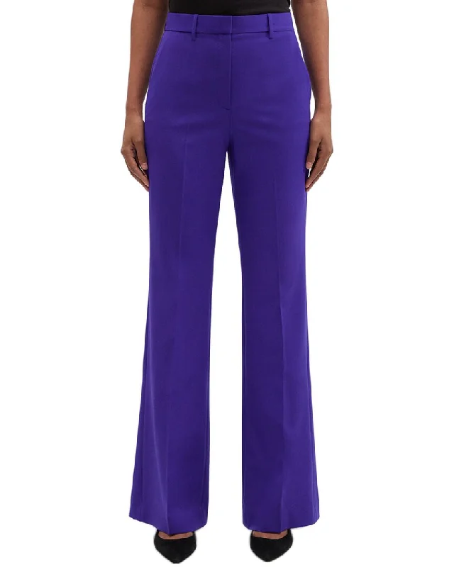 Theory Demitria High-Waist Wool-Blend Pant