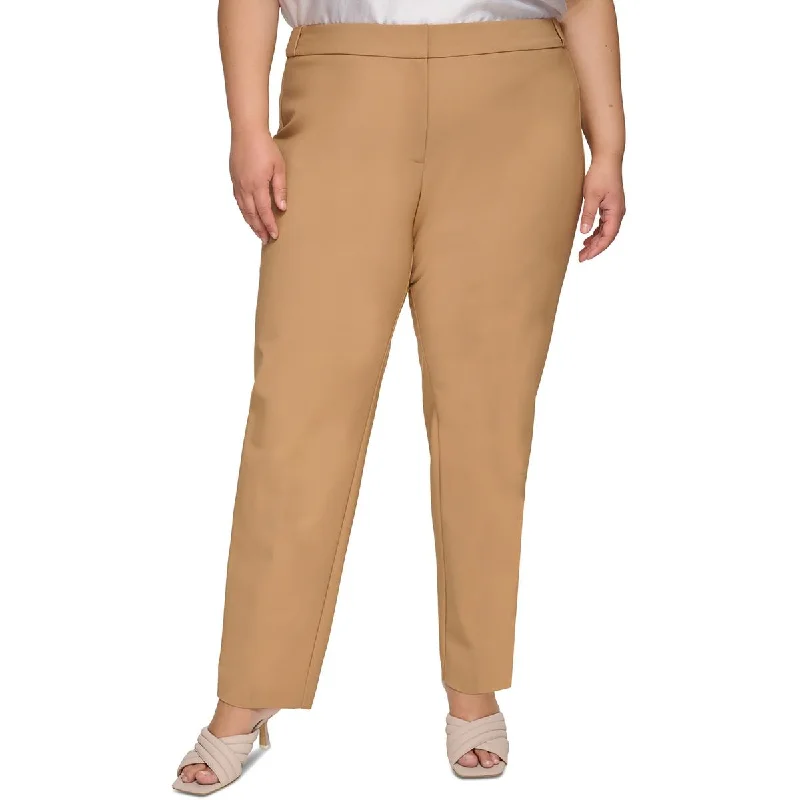 Plus Womens High Rise Slim Leg Ankle Pants