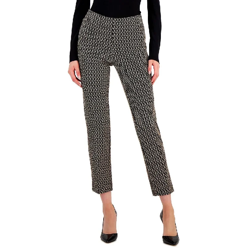 Womens Mid Rise Work Wear Ankle Pants