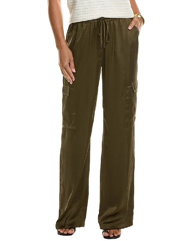 Elie Tahari Relaxed Satin Cargo Pant