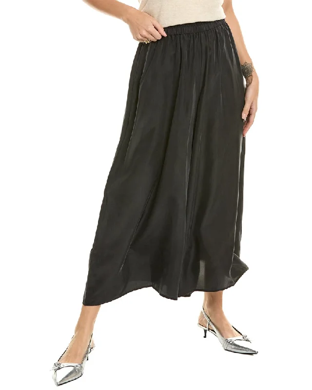 Eileen Fisher Cropped Silk Wide Leg Pant