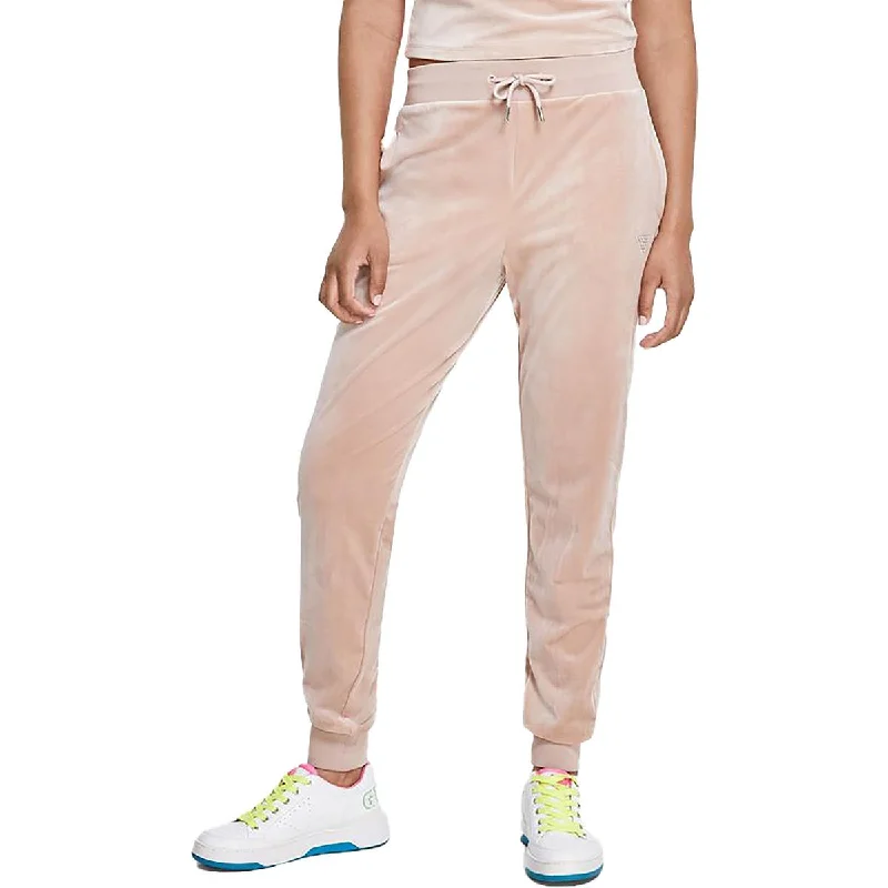 Womens High Rise Velour Jogger Pants