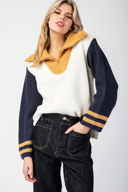 Sailor Collar Sweater Pullover Top Notch Collar Peter Pan Collar Cowl Neck
