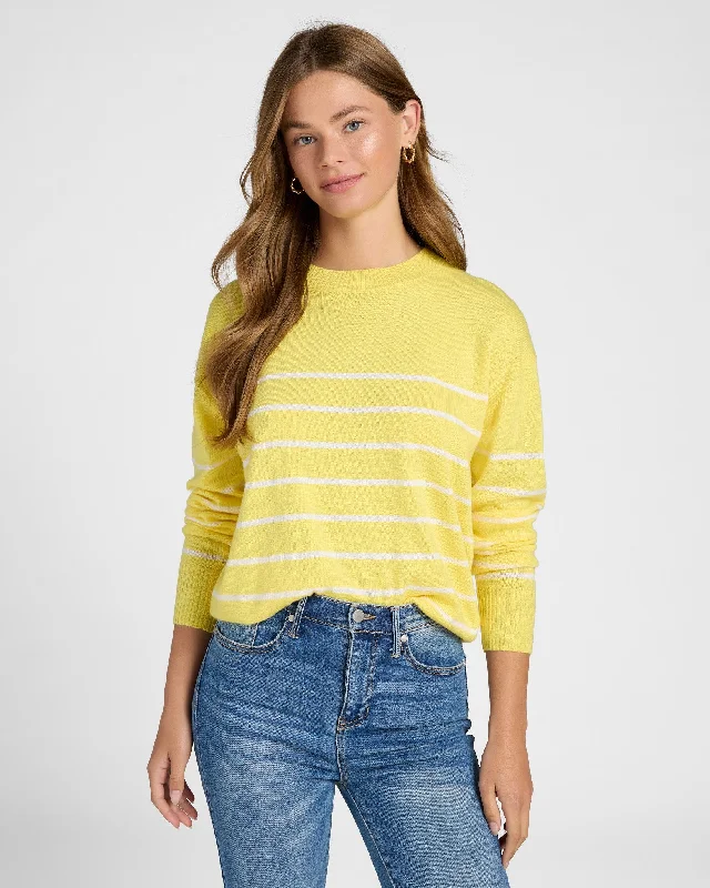 Stripe Crewneck Sweater Velvet Chenille Corduroy