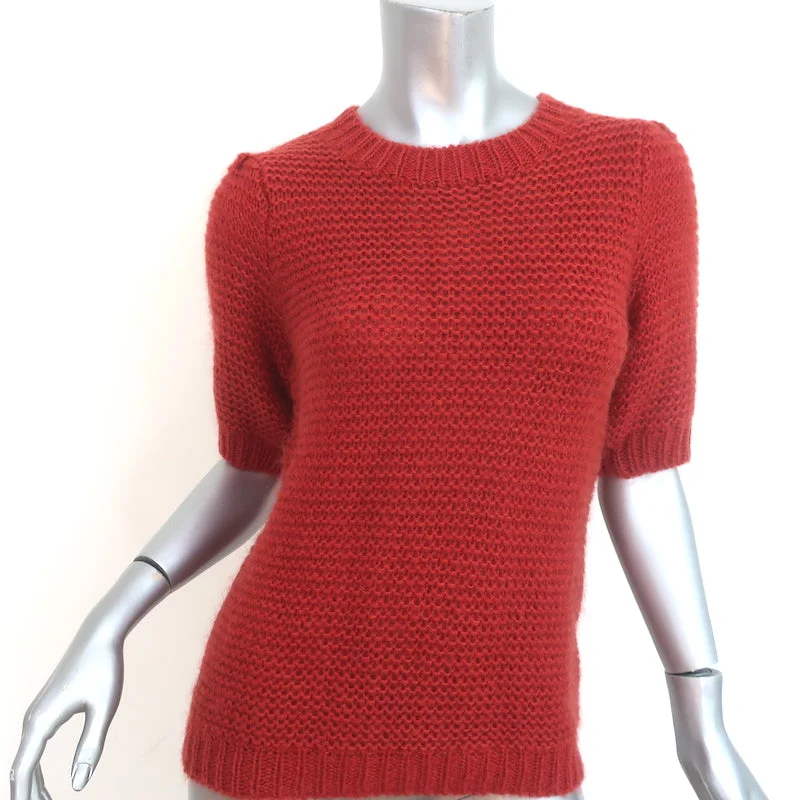 Anine Bing Nicolette Puff Sleeve Sweater Rust Mohair-Blend Size Extra Small Sweater Knitwear Pullover Anine Bing Nicolette Puff Sleeve Sweater Rust Mohair-Blend Size Extra Small Sweater Knitwear Pullover