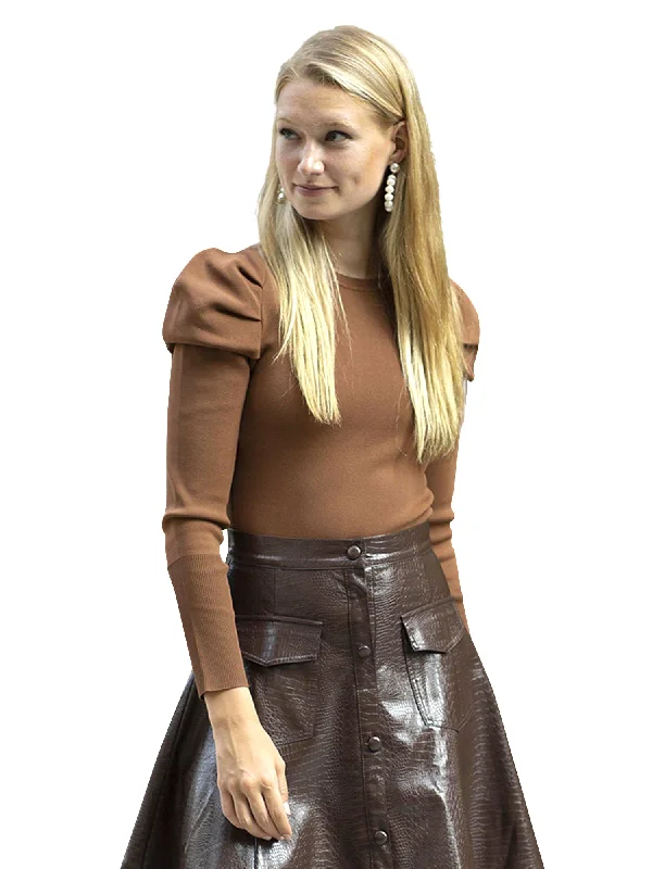 Apparalel Puff Sleeve Sweater Layered Multi-layer Single Layer