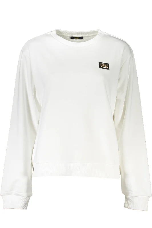 Cavalli Class White Cotton Women Sweater Fitted Loose Oversized