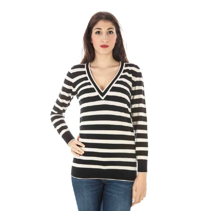Fred Perry Black Wool Sweater Transparent Opaque Sheer