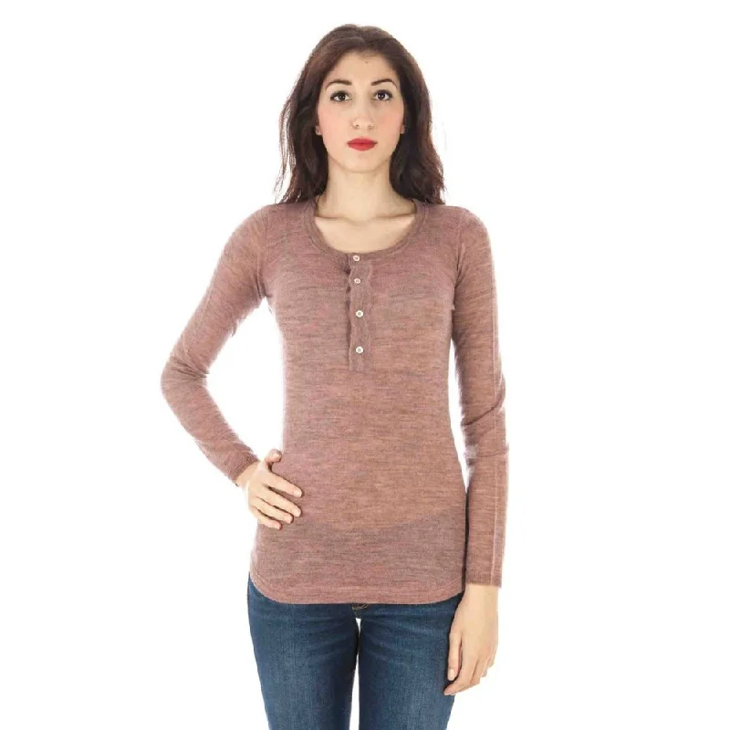 Fred Perry Pink Wool Sweater Sequined Glittery Shiny