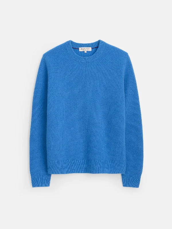 Jordan Sweater in Washed Cashmere Hooded Sweater Collared Sweater Shawl Collar
