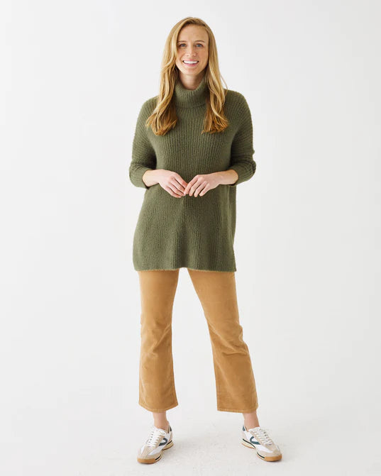 Mersea Chalet Cowl Neck Sweater Olive Polka Dot Checkered Tartan