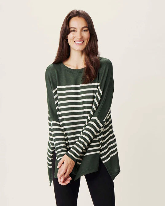 Mersea The Catalina Travel Sweater Juniper Stripe Polka Dot Checkered Tartan