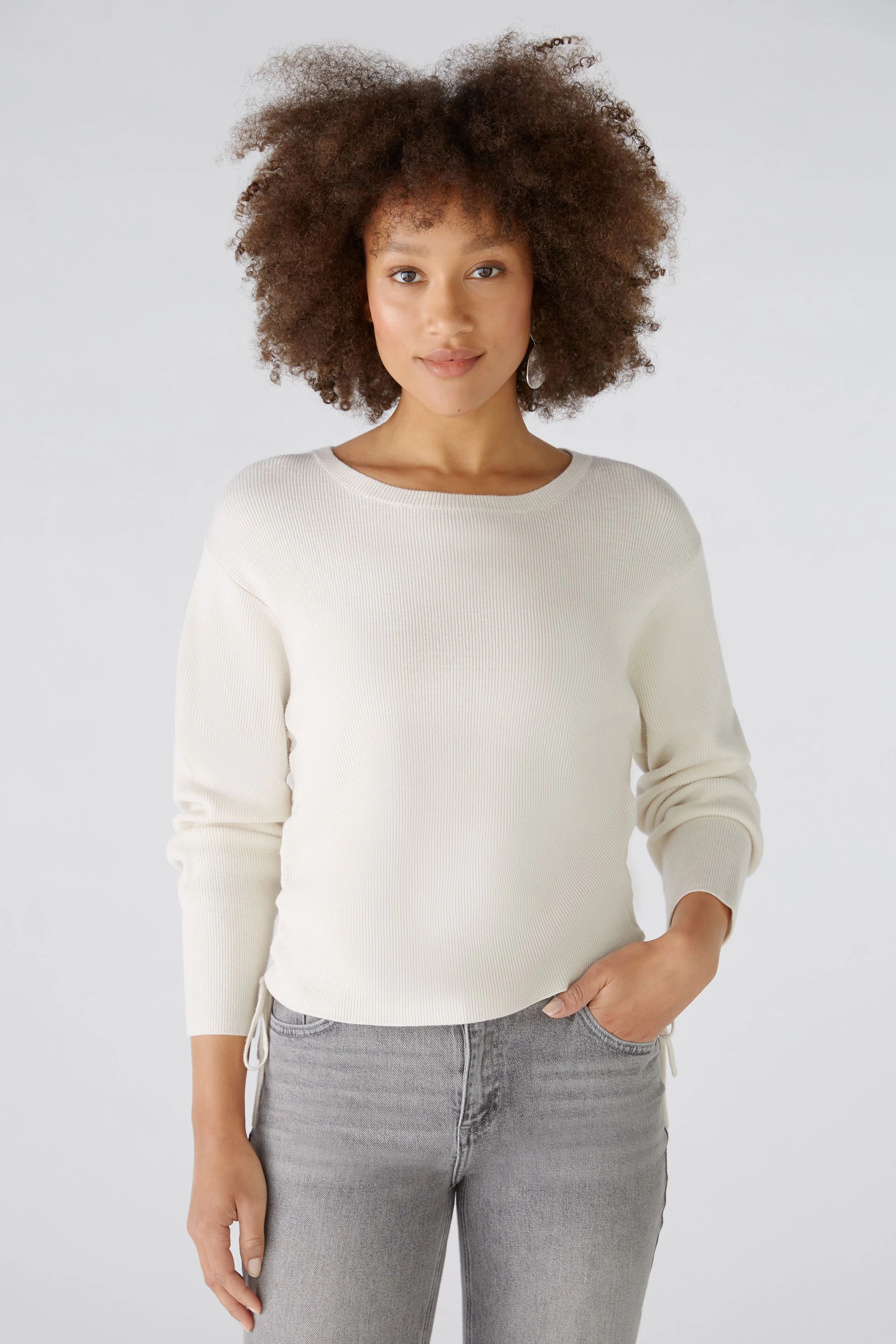 Oui Side Ruche Sweater Slim Fit Regular Fit Oversized