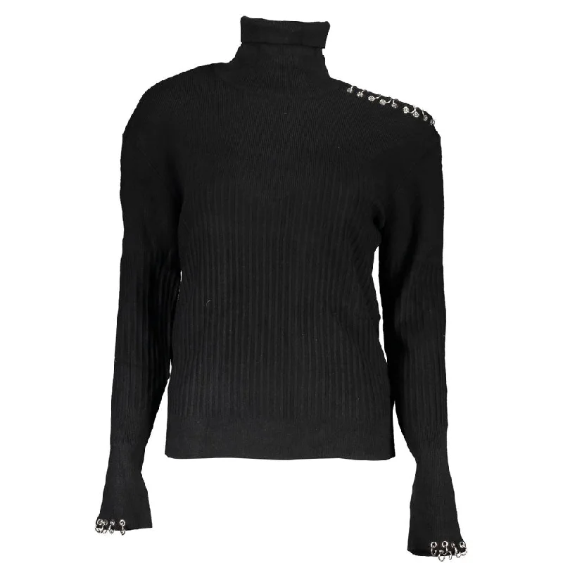 Patrizia Pepe Chic Contrast Turtleneck Sweater Boat Neck Shawl Collar Notched Collar Patrizia Pepe Chic Contrast Turtleneck Sweater Boat Neck Shawl Collar Notched Collar