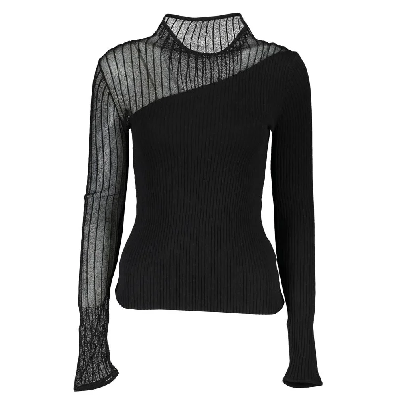 Patrizia Pepe Elegant Crew Neck Sweater with Contrast Details Layered Multi-layer Single Layer Patrizia Pepe Elegant Crew Neck Sweater with Contrast Details Layered Multi-layer Single Layer