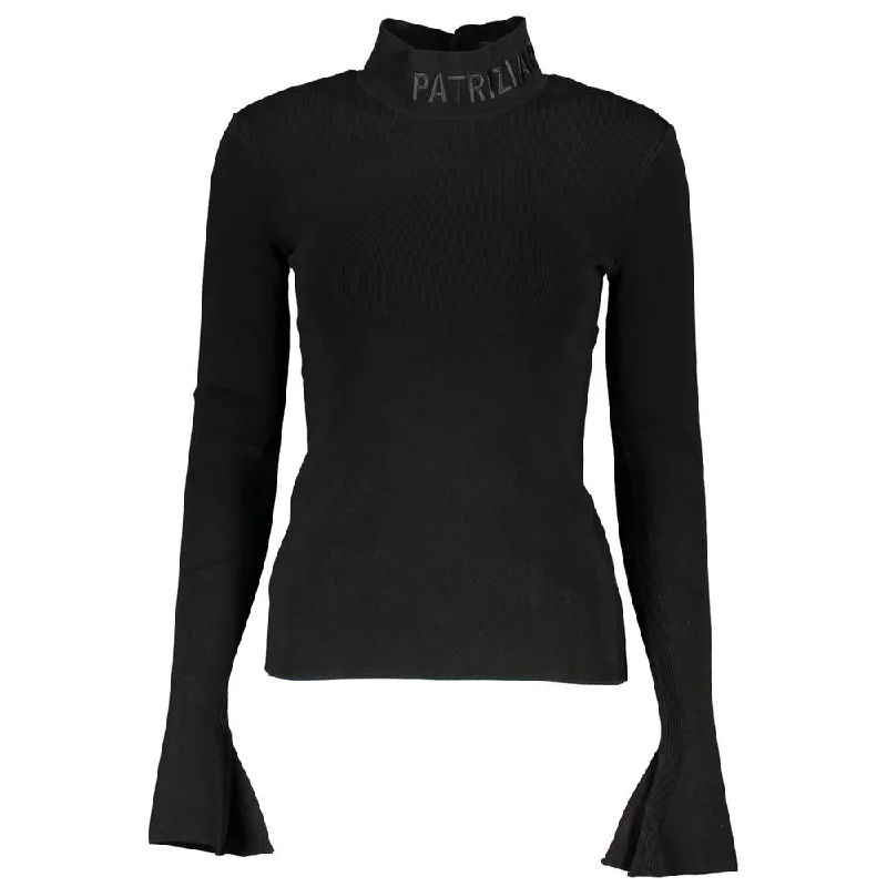 Patrizia Pepe Elegant Turtleneck Embroidered Sweater Terry Blend Velvet Blend Canvas Blend Patrizia Pepe Elegant Turtleneck Embroidered Sweater Terry Blend Velvet Blend Canvas Blend