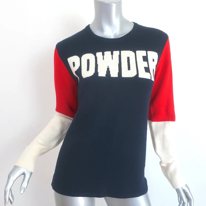 Perfect Moment Powder Intarsia Sweater Red/White/Navy Wool Size Medium Terry Blend Velvet Blend Canvas Blend