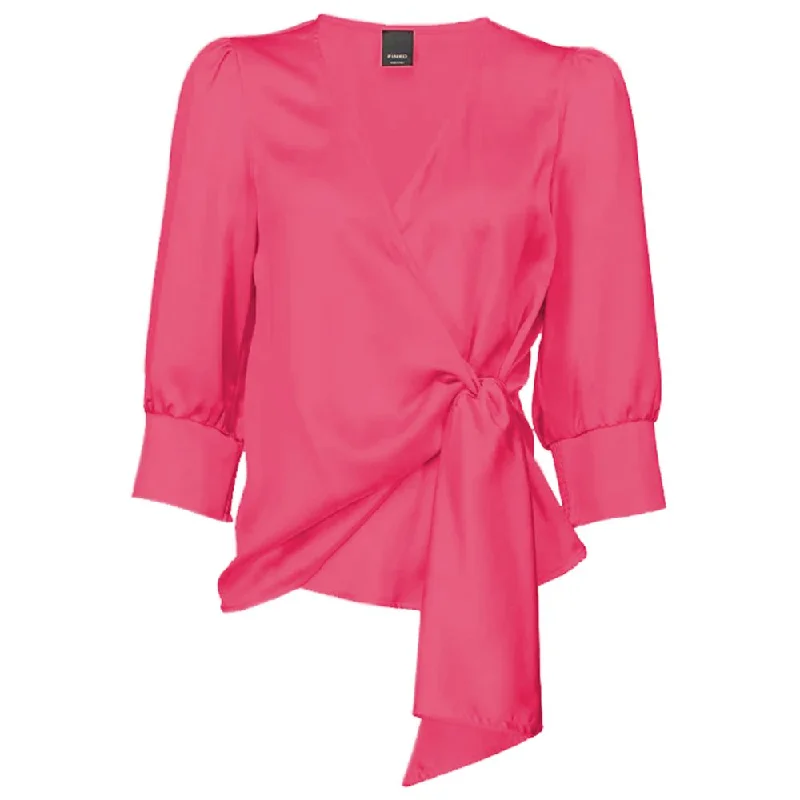 PINKO Fuchsia Polyester Sweater Elasticated Padded Insulated