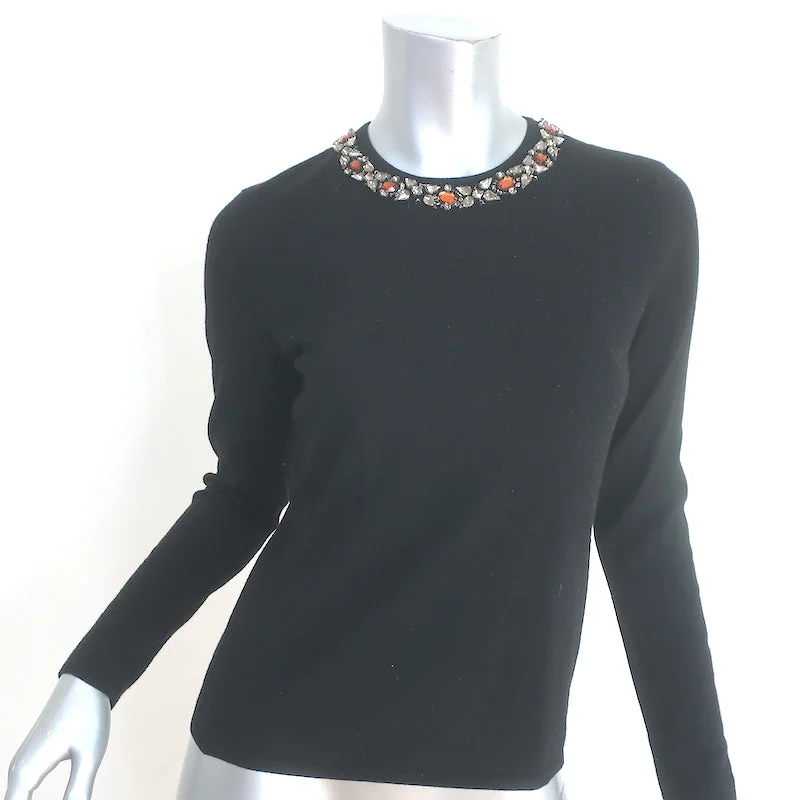 Ralph Lauren Collection Jewel-Neck Sweater Black Stretch Cashmere Size Medium Oversized Loose Flowy Ralph Lauren Collection Jewel-Neck Sweater Black Stretch Cashmere Size Medium Oversized Loose Flowy
