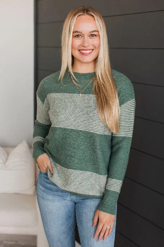 Right Back To You Knit Sweater- Kale Hooded Sweater Collared Sweater Shawl Collar