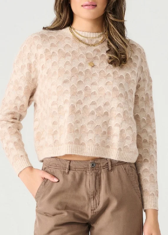 Scalloped Stitch Sweater Polka Dot Checkered Tartan