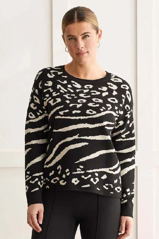 Tribal Reversible Cotton Crew Neck Sweater Thin Thick Dense