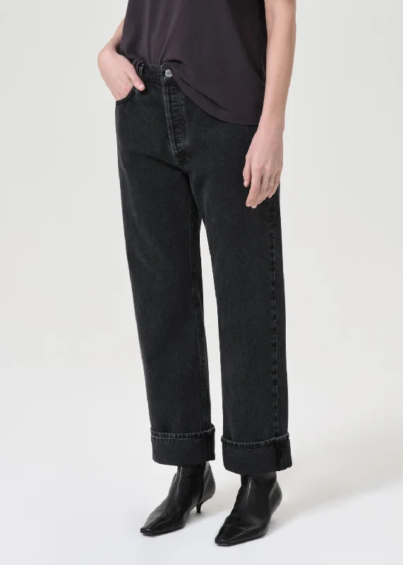 AGOLDE Fran Low Slung Straight Jean in Black Tea (Organic Cotton)