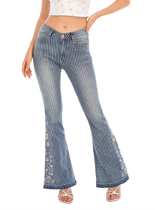 WOMEN'S HEAVY INDUSTRY 3D EMBROIDERY JEAN