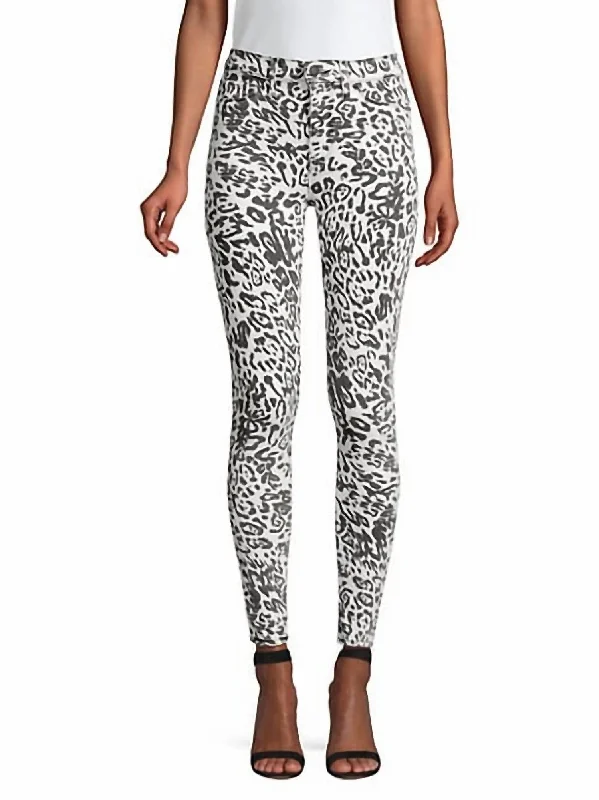 Barbara High Rise Skinny Jean In Washed Leopard