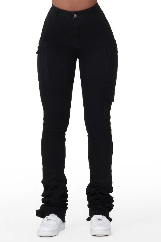 Vixen Black Cargo Super Stacked Jean