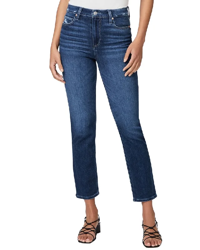 Paige Cindy Emotion Distressed Straight Leg Jean Fashionable Relaxed Fit Denim