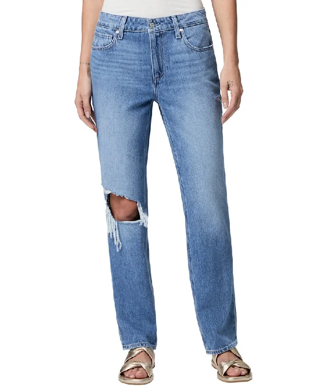 Paige Noella Nathaly Destructed Relaxed Straight Leg Jean Stylish High-Waist Jeans
