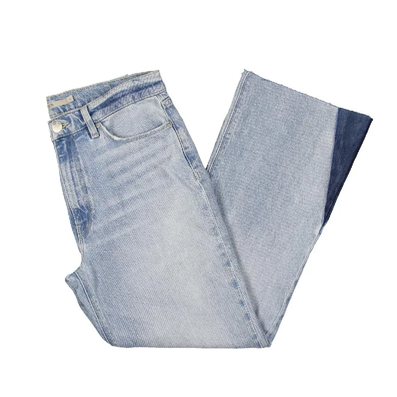 Womens High-Rise Bootcut Cropped Jeans Elegant Dark-Wash Bootcut Jeans