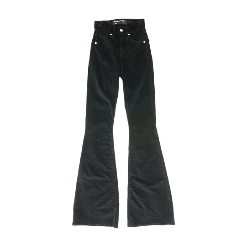 Black Solid High Rise Skinny Leg Jeans Comfortable Drawstring Waist Jeans