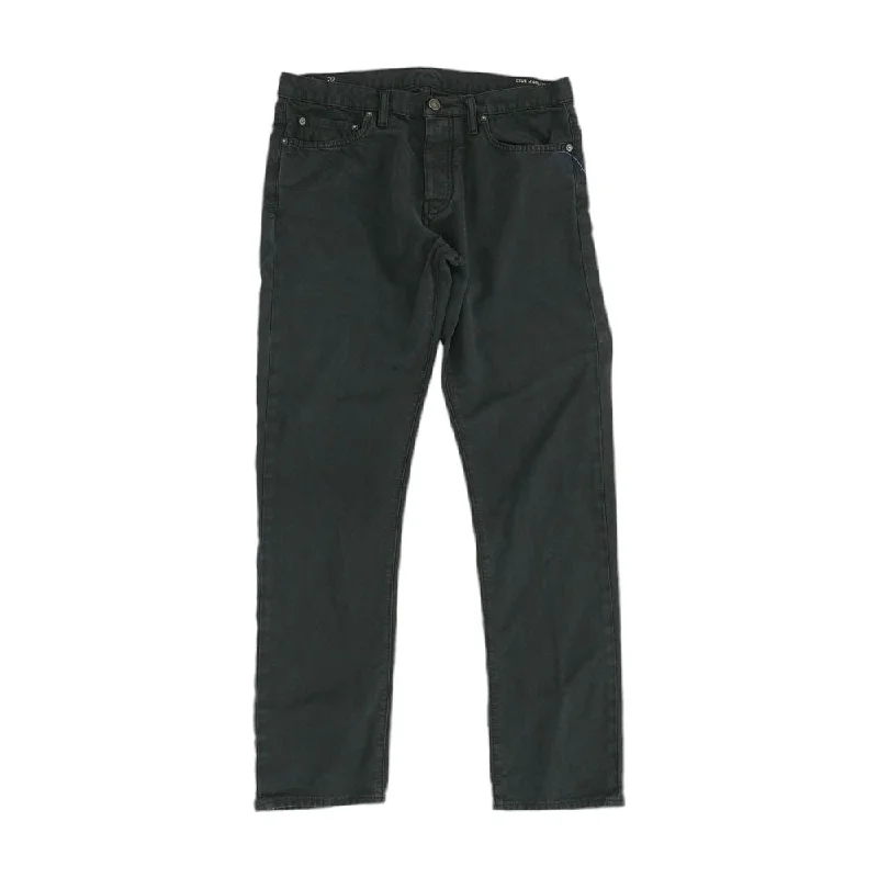 Black Solid Slim Jeans Trendy Button-Up High-Waist Jeans
