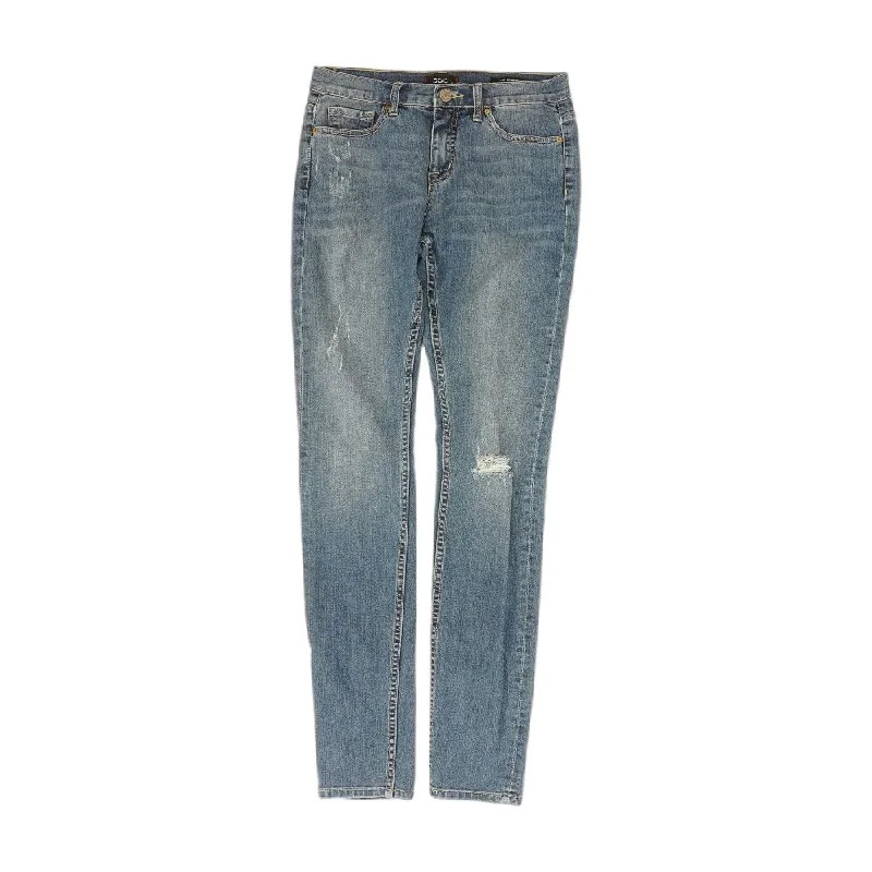 Blue Solid High Rise Jeans Fashionable Button-Front Jeans