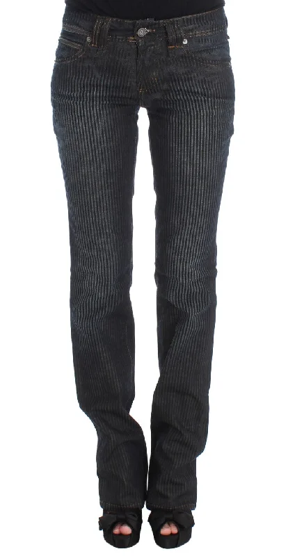 John Galliano Chic Slim Fit Bootcut Designer Jeans Comfortable Zip-Up Skinny Jeans