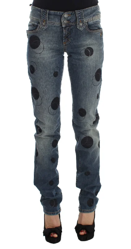 John Galliano Chic Slim Fit Bootcut Jeans in Blue Wash Fashionable Relaxed Fit Denim