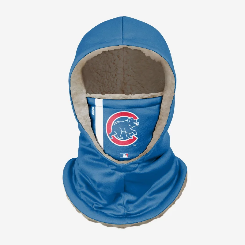 Chicago Cubs On-Field Blue Hooded Gaiter Hoodie with Slit Hem Functional Movement