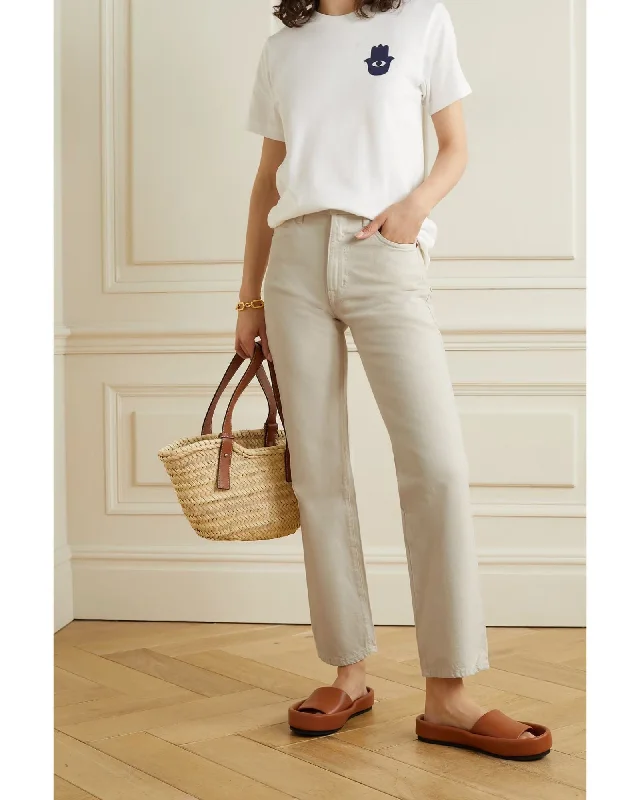 Cream "London" Jeans Elegant Tapered Leg Denim