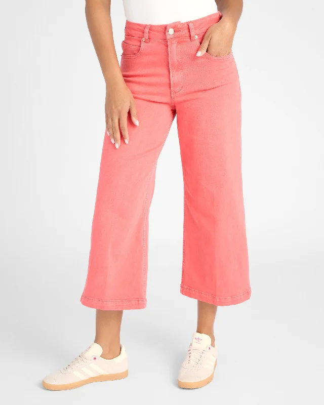 Audrey Super High Rise Wide Leg Jeans Chic Double Waistband Jeans