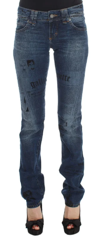 John Galliano Elegant Slim Bootcut Denim Jeans Stylish High-Waisted Denim