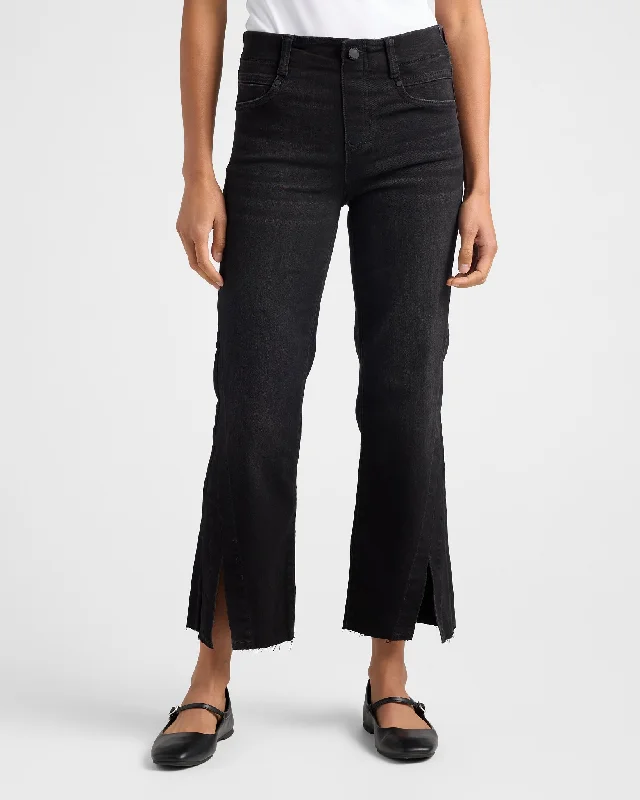 Gia Glider Crop Flare Leg Jeans with Twisted Seam Comfortable Ankle Jeans
