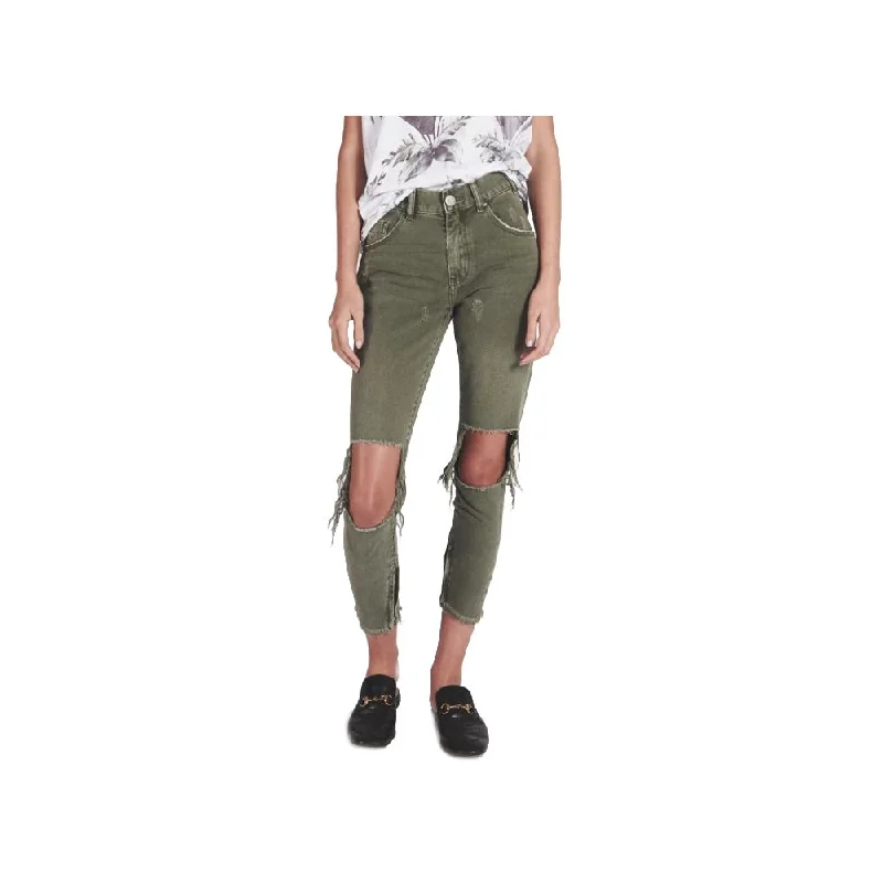 Green Cotton Jeans & Pant Stylish Stone-Wash Denim Jeans