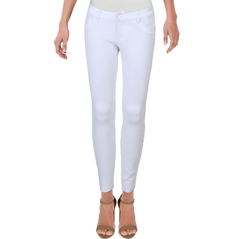 Harmony & Havoc Womens Solid Faux Pockets Ankle Jeans Trendy Classic Fit Jeans