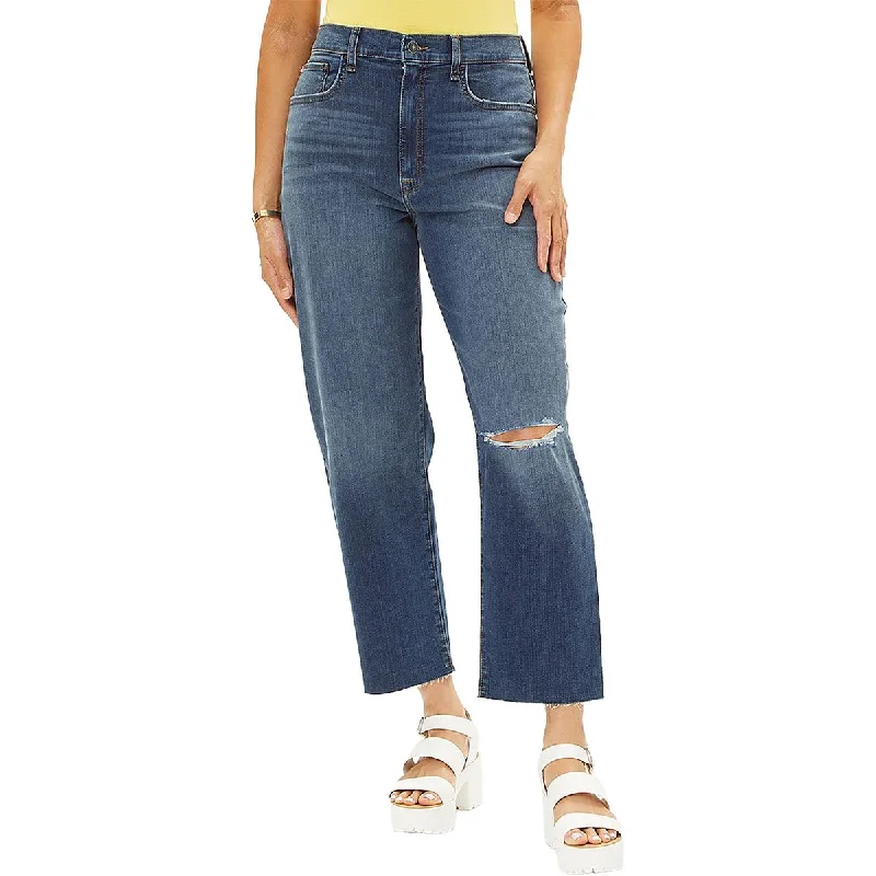 Hudson Womens Kass High-Rise Ankle Straight Leg Jeans Elegant Tapered Leg Denim