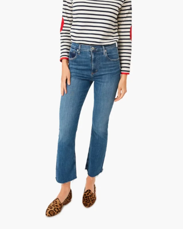 "Isola" Cropped Boot Jeans Casual Bootcut Ripped Jeans